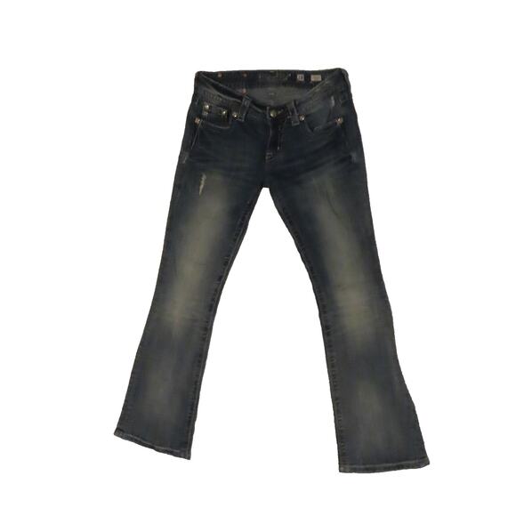 Miss Me Signature Boot Bootcut Embellished Flower Jeans Misses Size 28 - Picture 2 of 5